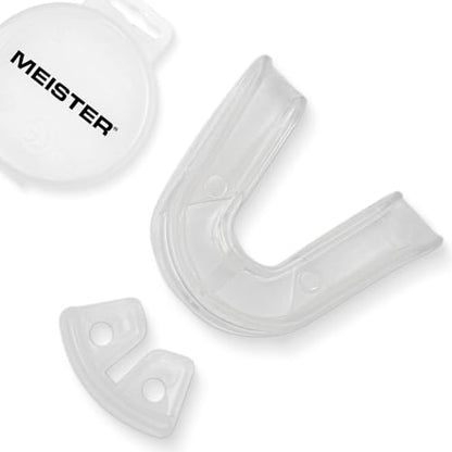 Mesiter Moldable Double Mouth Guard w/Case - Clear | Custom-fit design, upper and lower teeth protection for MMA, boxing and contact sports - color: Clear