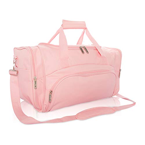 DALIX Signature Travel or Gym Duffle Bag in (Black, Gray, Navy Blue Red) - color: Pink