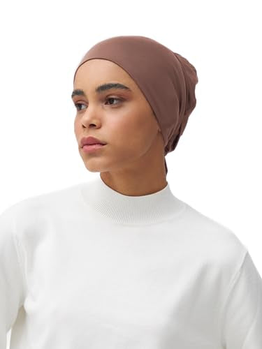 Modest Tie Back Underscarf | Women Hijab Undercap, Bonnet - color: Mocha Mousse