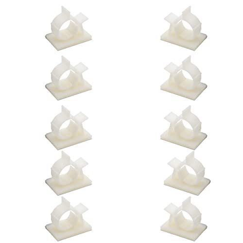 EZRODI 10 Pack 1/4" RO Mounting Clips Adhesive Locking Clamps White Cable Organizer (10, 1/4" Tubing O.D.) - size: 1/4" Tubing O.D.