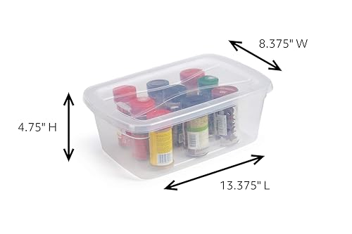Rubbermaid Cleverstore Home/Office 6 Quart Clear Plastic Storage Tote Container Box Bin with Lid for Garage or Basement, (12 Pack) - size: 6 Qt - 12 Pack