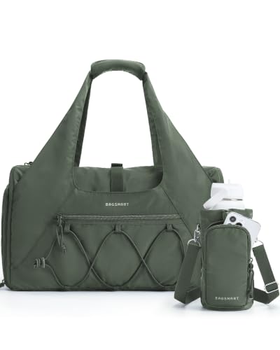 BAGSMART Gym Bag for Women, Lightweight Duffel with Shoe Compartment, Tote Bag with Wet Pocket for Yoga Travel, Sage - color: Sage