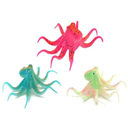 POPETPOP Aquarium Octopus Decoration, Aquarium Decorations Simulation Octopus Fish Tank Octopus Ornament Artificial Silicone Octopus with Suction Cup (Red)