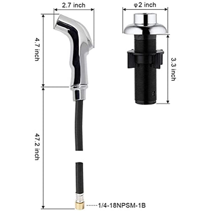 Sink Sprayer Replacement, Kitchen Sink Spray Head, Side Sprayer with Hose and Holder,Kitchen Sink Side Sprayer,Sink Sprayer Chrome - color: Chrome-A