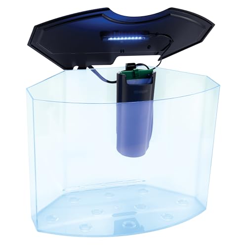 GloFish Crescent Aquarium Kit 5 Gallons, Includes Hidden Blue LED Light And Internal Filter - size: 5-gallon crescent kit