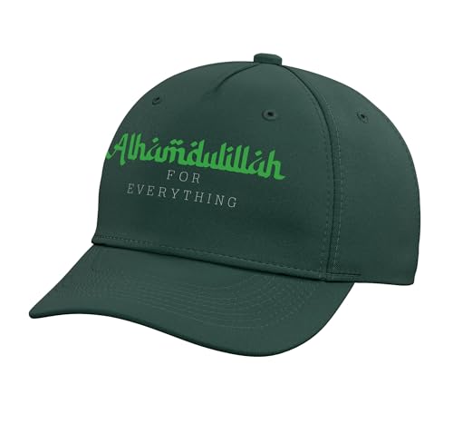 Alhamdulillah for Everything Islamic Muslim Adjustable Baseball Hat - color: Dark Green