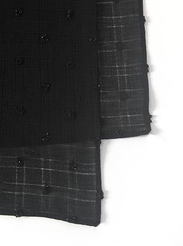 Chiffon Dotted Hijab Scarf for Women, Lightweight Textured Head Wrap Shawl,Soft Muslim Headscarf for Spring Fall - color: Mcmqxf2531-4#black