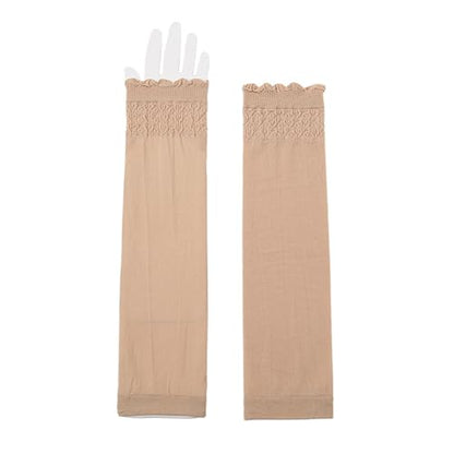 Yizelli Outdoor Arm Sleeves for Women Polyester Long Arm Sleeves for Sun Protection - color: Dark Wine Red