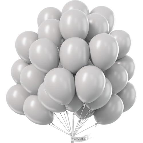 PartyWoo Gray Balloons 50pcs Matte Grey Latex Helium Balloons 12 Inch - color: Gray-y71, size: 12 Inch