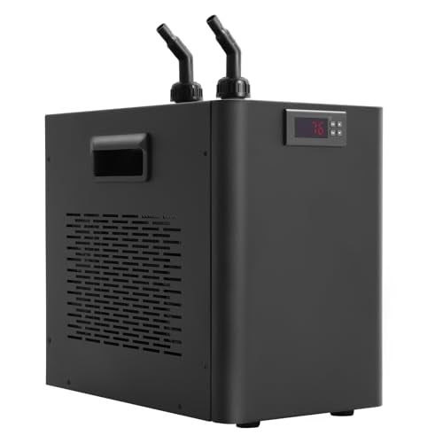160L/42.26Gal Aquarium Chiller, 1/10HP Low Noise Fish Tank Water Cooler with Special Quiet Design Refrigeration Compressor ＆ Water Tube for Axolotl Coral Jellyfish (160L/42.26Gal)