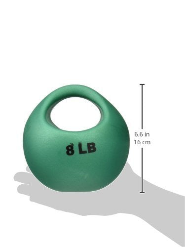 CanDo 10-3293 원 핸들 메디신 볼, 3.6kg(8파운드), 그린 - size: 8 lbs