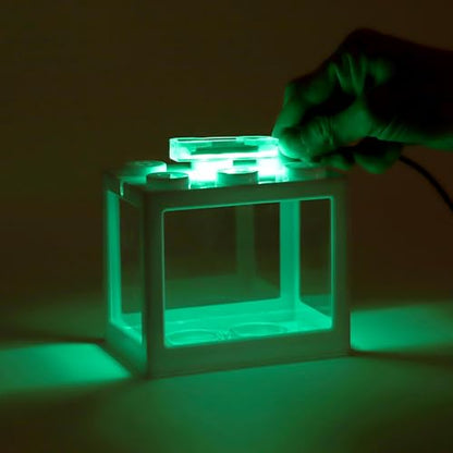 Mini Aquarium Light 0.5-2 Gallon Desktop Aquarium Green USB LED Light - color: Green