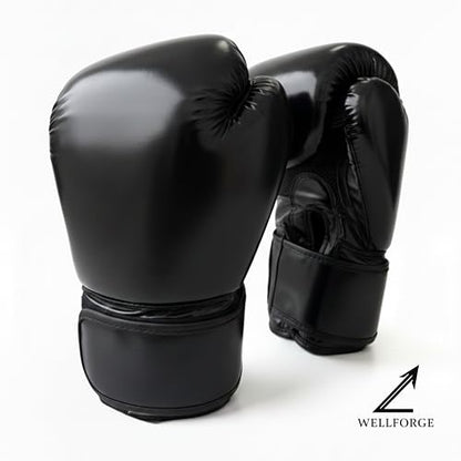 Wellforge Boxing Gloves 10oz/12oz for Training – Durable Premium Synthetic Leather Gloves with Pre-Molded Foam Padding and Secure Wrist Support for Sparring & Workouts - size: 12oz