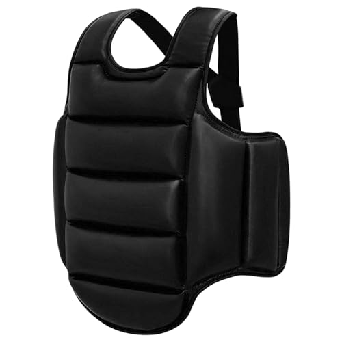 Boxing Body Protector, Reversible Chest Protector, Adjustable Taekwondo Sparring Gear, Sponge Boxing Training Equipment 160-180cm Equipment for Training Gear - color: Black & White