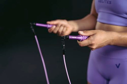 Velites - Earth 2.0 Jump Rope - Official CrossFit® Games Rope - Professional Aluminum Speed Rope for Double Unders, Fitness & Boxing - Includes 4mm Cable & Carrying Bag - - color: Purple