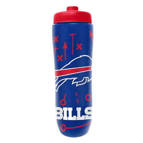 Party Animal NFL Football Squeeze Bottle, 32 oz BPA-Free Sports Water Bottle with Quick Flow for Kids & Adults, Buffalo Bills - color: Buffalo Bills