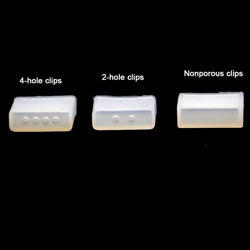 flexiable rubber 50pcs Silicon Tube IP67 Silicon Clip Nonporous End Caps Use for 5050 3528 drain elastic (Color : 12mm 4hole) - color: 12mm 4hole