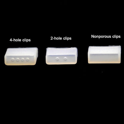flexiable rubber 50pcs Silicon Tube IP67 Silicon Clip Nonporous End Caps Use for 5050 3528 drain elastic (Color : 10mm 2hole) - color: 10mm 2hole