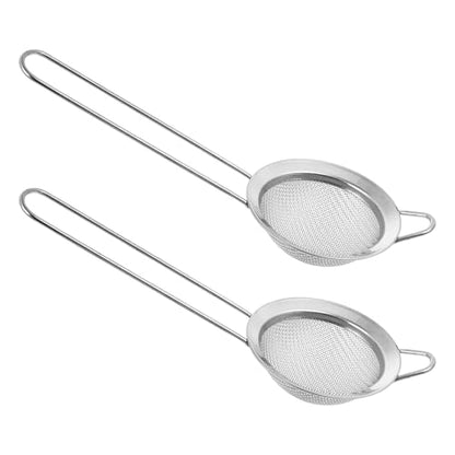 BESTonZON 2pcs Reptile Sand Scoop Stainless Steel Filtering Mesh Shovel for Sand Substrate Cleaning in Terrariums, Sturdy Litter Sifter for Desert Lizards and Snakes