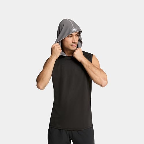 MISSION Cooling Hoodie Towel, Evaporative Cool Technology, Cools Instantly When Wet, UPF 50 Sun Protection, Contours Your Head to Stay in Place, Great for Sports, Fitness, Gym - color: Charcoal