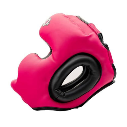 YOKKAO Premium Head Guard | Handmade Genuine Leather Headgear | Ideal for Muay Thai, Boxing, Kickboxing Sparring, Hard Training & Professional Competitions - color: Fuchsia/Black Training, size: Large