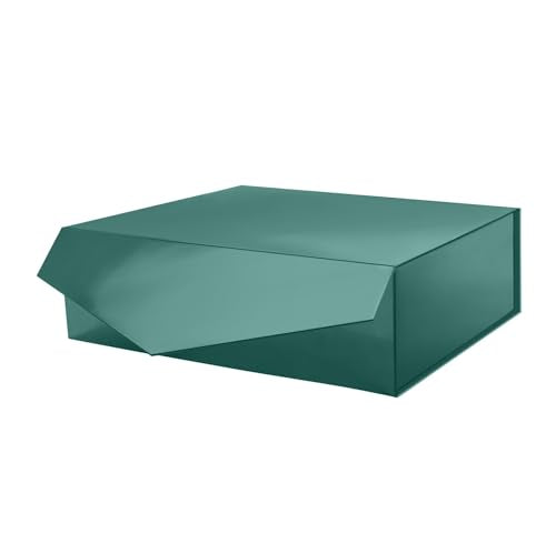PACKHOME Large Dark Green Gift Box 13.5x9x4.1in with Magnetic Lid - color: 13.5x9x4.1 Inch-Dark Green-Pack of 1