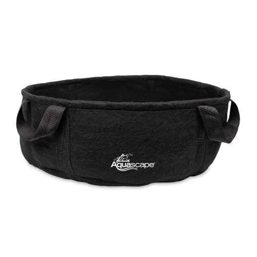 Aquascape Heavy Duty Aquatic Plant Pot with Handles, Non-Woven Geotextile, 20 inch Dia (50.8 cm), Black, 47005 - size: 20 Inch Dia.