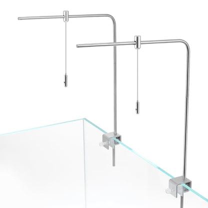 Adjustable Aquarium Light Bracket Mount - Fish Tank Light Holder Aluminum Alloy Aquatic Plant Lighting Holder for Freshwater & Saltwater Aquariums, Silver, 15.74 X 9.84 Inches