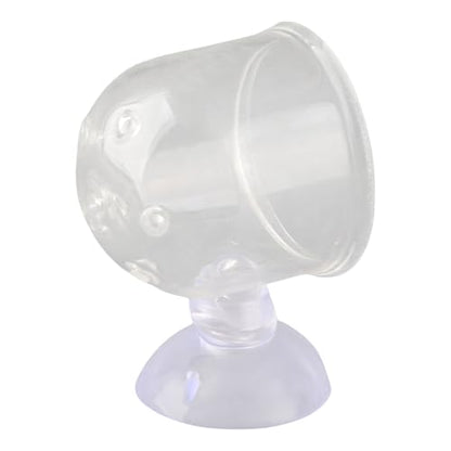 Aquarium Feeding Cup Fish Feeder Glass Acrylic Suction Cup Container for Freshwater Saltwater Tanks with Premium Suction Red Live Food Feeder (Glass Perforated (Suitable for nematodes)) - size: Glass perforated cup (suitable for nematodes)