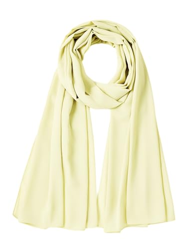 Chiffon Scarf for Women Lightweight Breathable Sunscreen Soft Solid Hijab Scarf for Daily & Muslim Wear - color: Beige Chiffon Scarf