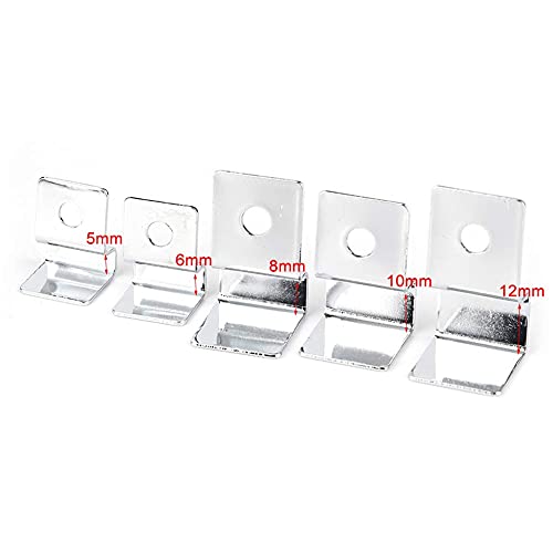 4Pcs Pssopp Aquarium Cover Bracket, Fish Glass Cover Clip Stainless Steel Aquarium Glass Covers Support Bracket Holders Universal Lid Clips for Rimless Aquariums(5mm) - color: 5mm