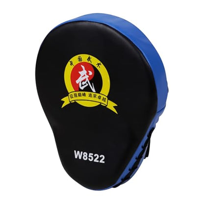Boxing Punch Mitts, PU Boxing Pads Curved Focus Mitts, Adjustable Punching Hand Pads for Martial Arts Karate MMA Muay Thai - color: Blue