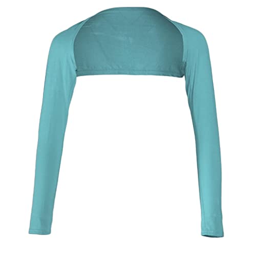 LoveinDIY Full Arm Sleeves Shrug Hijab Ramadan Islamic Stretchy Modal One Piece - color: Light Blue