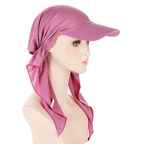 Hijab Scarf for Women Baseball Curved Brim Cap | Soft Breathable Cotton, Lightweight Feel, Adjustable Strap, Curved Brim, Summer Wear, Outdoor Activity, Casual Daily Use - color: 07#_pink
