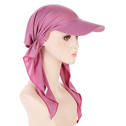 Hijab Scarf for Women Baseball Curved Brim Cap | Soft Breathable Cotton, Lightweight Feel, Adjustable Strap, Curved Brim, Summer Wear, Outdoor Activity, Casual Daily Use - color: 07#_pink
