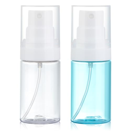Small Spray Bottles Travel Size 2 Pack 1.35oz Mini Plastic Sprayer - color: clear+blue