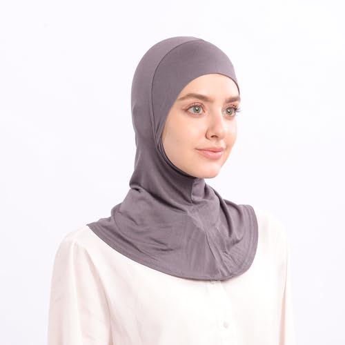 Modal Jersey Muslim Amira Instant Hijab Scarf for Women Jersey Hijab Undercaps - color: Dark Grey