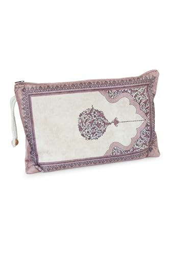 ihvan online Muslim Prayer Rug with Portable Elegant Fabric Bag, Janamaz, Sajadah, Soft Islamic Prayers Rug, Islamic Gifts for Eid Ramadan, Travel Prayer Carpet Mat, Fuchsia - color: Fuchsia