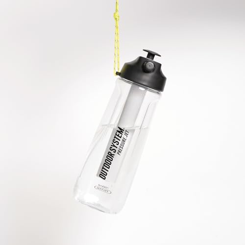 Outdoor System Pressure Jet Spray Bottle 700ml, 24oz Portable Personal Water Bottle Spray Mister w/Jet, Shower or Mist Settings, Hand Body Wash, Camp Shower, Face Mister, Beach, Gym, Camping, Boating
