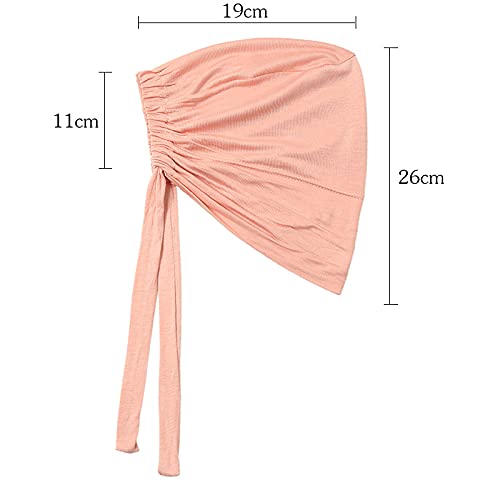 3 Pieces Adjustable Muslim Inner Under Hijab Cap with Ties Back Islamic Under Scarf Bonnet Caps Chemo Cap - color: Purple