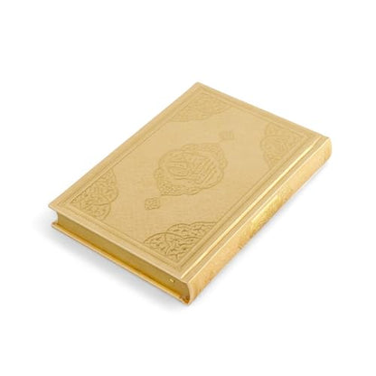 FURKAN The Noble Qur'an Arabic Large Size, Al Quran Al Karim, Islamic Gift, Gift for Men & Women, (6.7x9.5″) Thermo Leather Quran - Gold - color: Gold