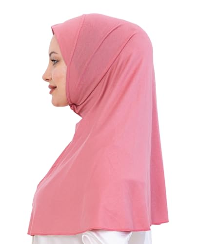 Prien Ready Hijab For Women, One Piece Muslim Instant Turban, Easy To Wear Long Head Scarf, Turkish Islamic Clothes For Abaya - color: Dusty Rose