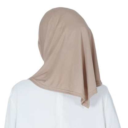 Solid Color Hijab for Women Muslim Prayer Scarfs for Women Women's Instant Hijab Modest Islamic Khimar - color: Khaki