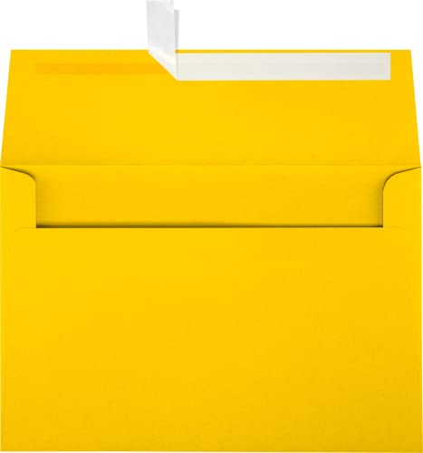 LUXPaper A10 Invitation Envelopes | Peel & Press | 6" x 9 1/2" | Sunflower Yellow | 80lb. Text | 50 Qty - color: 80lb. Sunflower Yellow