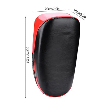 Muay Thai Pad for Training, Curved Kickboxing Kicking StrikeShield, KickShield, Coaching Kick Boxing, MMA, Martial Arts, Karate, Taekwondo, Punching, Foot, Knee and Elbow Target (Black Red)