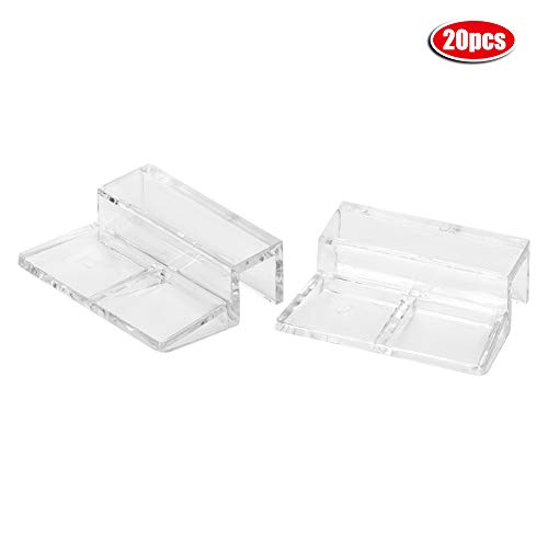 KIMISS 20Pcs Glass Cover Acrylic Clip Holder Support Clamp Accessory for Aquarium Fish 20Pcs Glass Cover (12mm) - size: 12mm