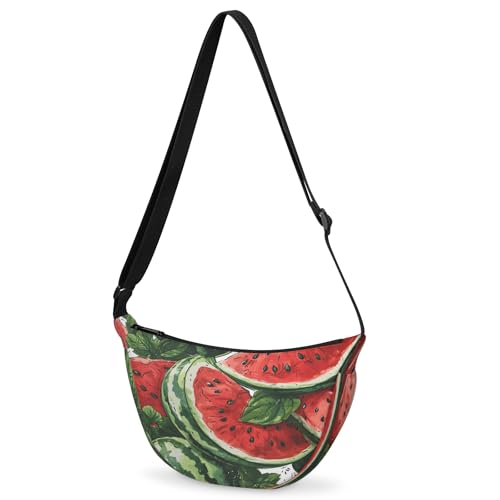 Crossbody Bag for Women Men, Lightweight Small Sling Hobos Dumpling Bag Crescent Purse, Crescent Moon Bag - color: Color C
