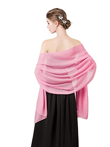 Shawl and Wrap for Evening Dresses Wedding Sheer Scarfs Women Scarve - color: Peach Pink, size: 72''×18''