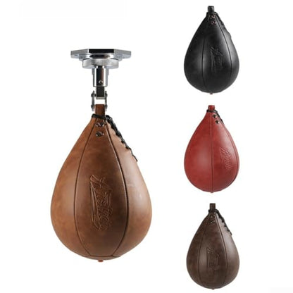 Boxing Speed Ball for Boxing Training, Hanging Punching Pear Bag, Reflex Reaction Exercise Equipment, MMA Striking Practice Tool, Home Gym Cardio Workout Gear, Microfiber Leather Speed - size: Red