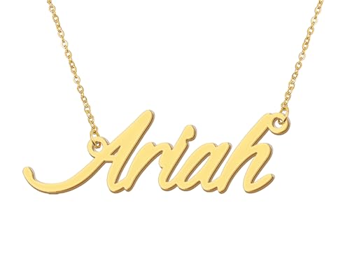Aoloshow Personalized Name Necklace Custom Any Name Necklaces Jewelry for Womens New Mom Bridesmaid Gift - style: Gold - Ariah